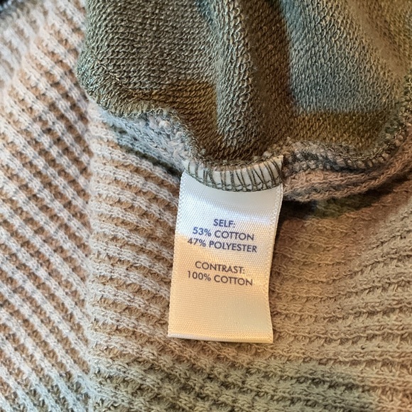 BKE Buckle Waffle Knit Lace Up Thermal Pullover, Olive Army Green, Women’s Large - Picture 12 of 16